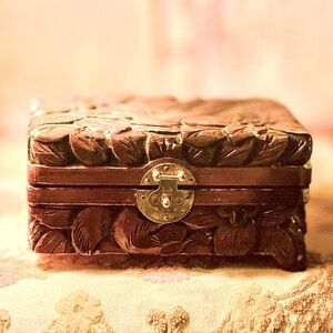 Boho Carved Wood Box  |  Keepsake Boxes